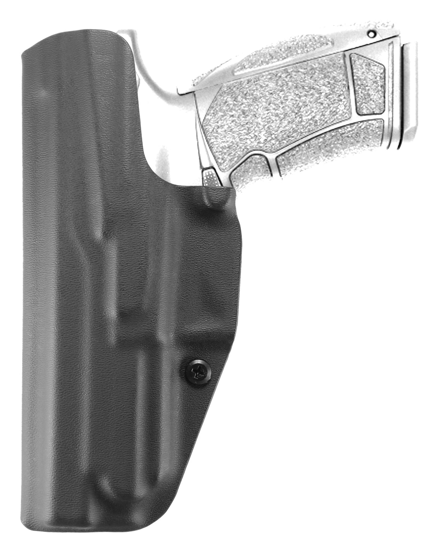 Coldre Kydex Cobra para P9L, porte interno (IWB), mao destro, cor preto, traseira.