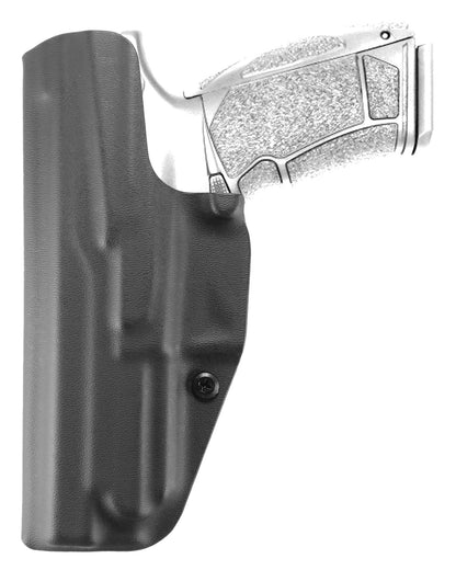 Coldre Kydex Cobra para P9L, porte interno (IWB), mao destro, cor preto, traseira.