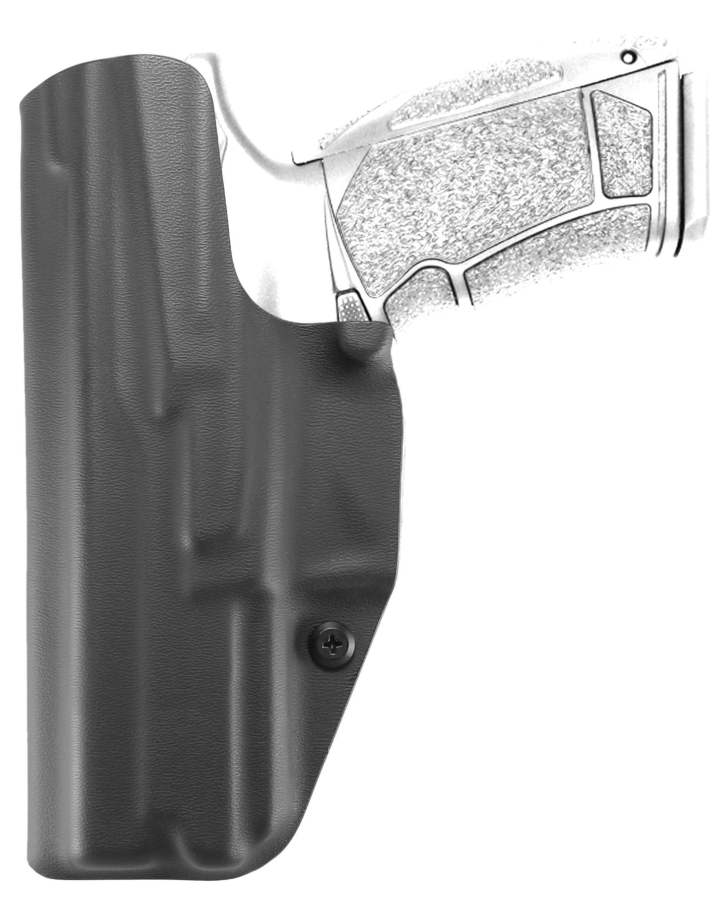 Coldre Kydex Cobra para PX9, porte interno (IWB), mao destro, cor preto, traseira.