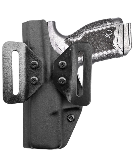 Coldre Kydex Cobra para Taurus GX4 Carry, porte externo (OWB), mao destro, cor preto, traseira.